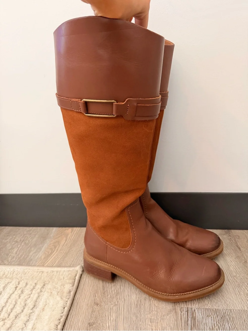 Clarks Brown Leather & Suede Tall Winter Boots